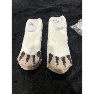 Lot of 2 OLD NAVY "claw" Cozy Socks  Off White with claws around toes One Size